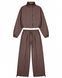 Женский костюм оверсайз LAREN Urban Flow с укороченной курткой и широкими штанами Brown, S