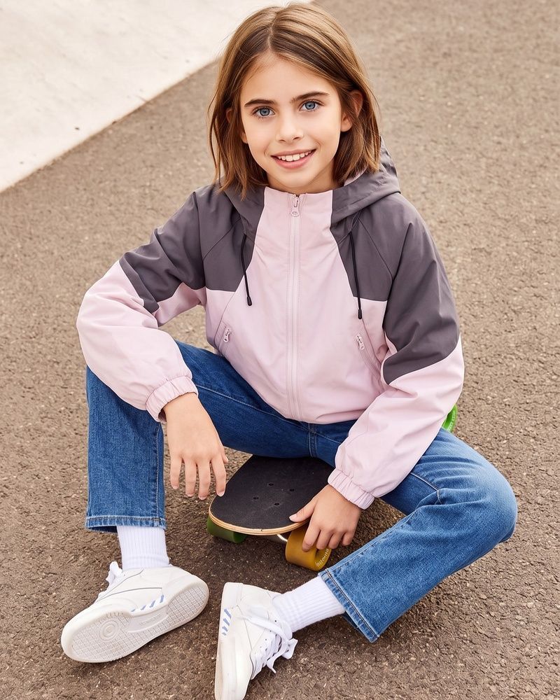 Детская водоотталкивающая куртка-ветровка Nordvik kids Terra Tech-Shell с капюшоном Pink-Violet, 130
